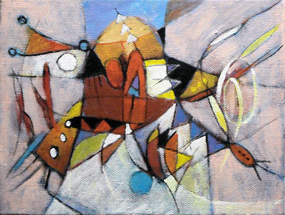 2009 - La montagna e il vento - Acrylic on canvas 30x40cm